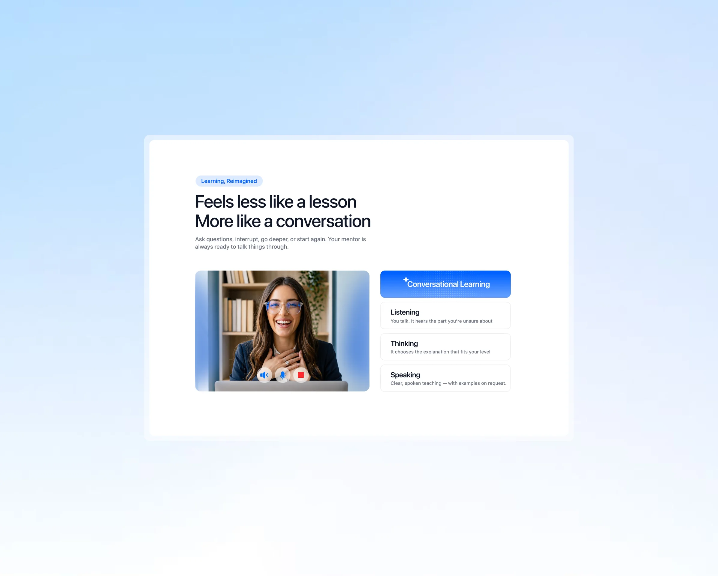 Mentra conversational learning feature