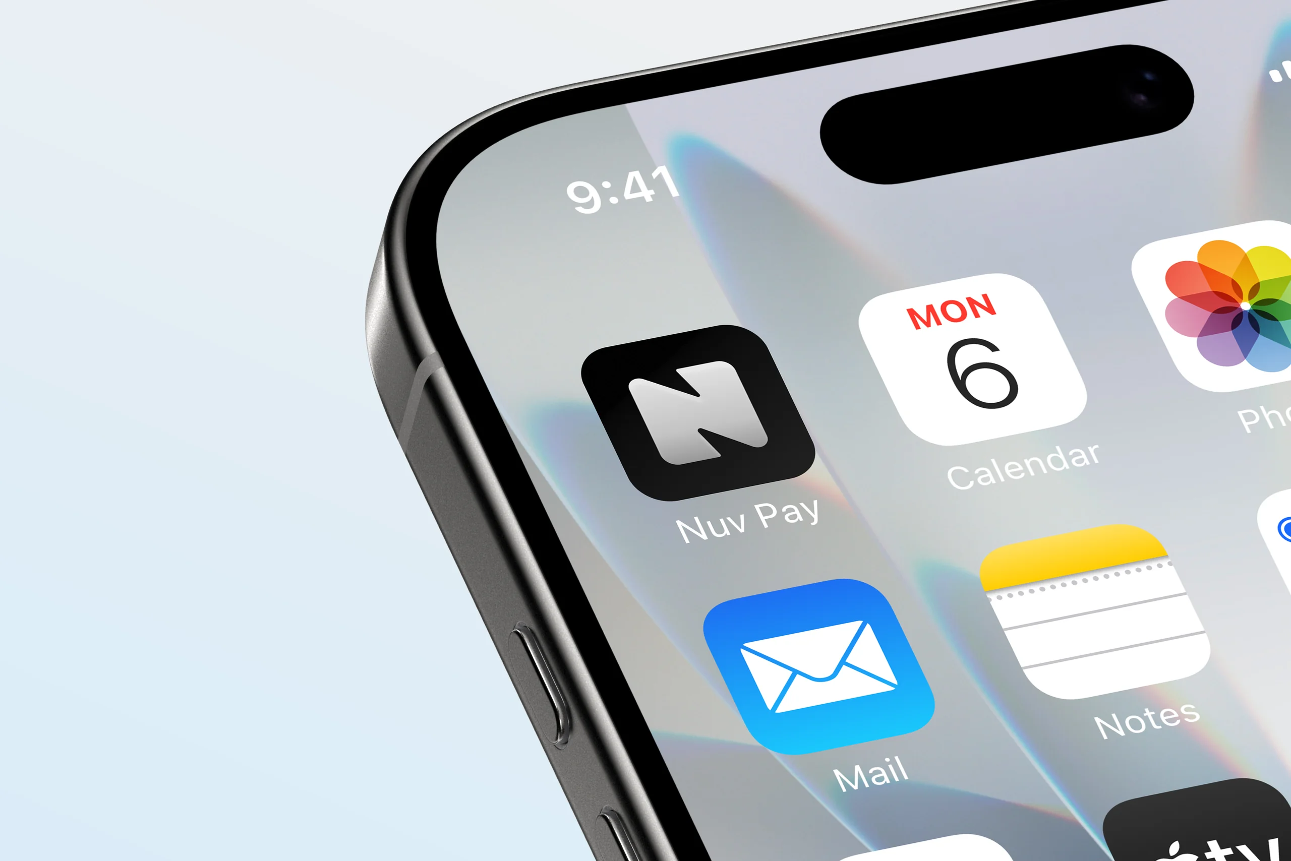 Nuv Pay app icon on a phone home screen