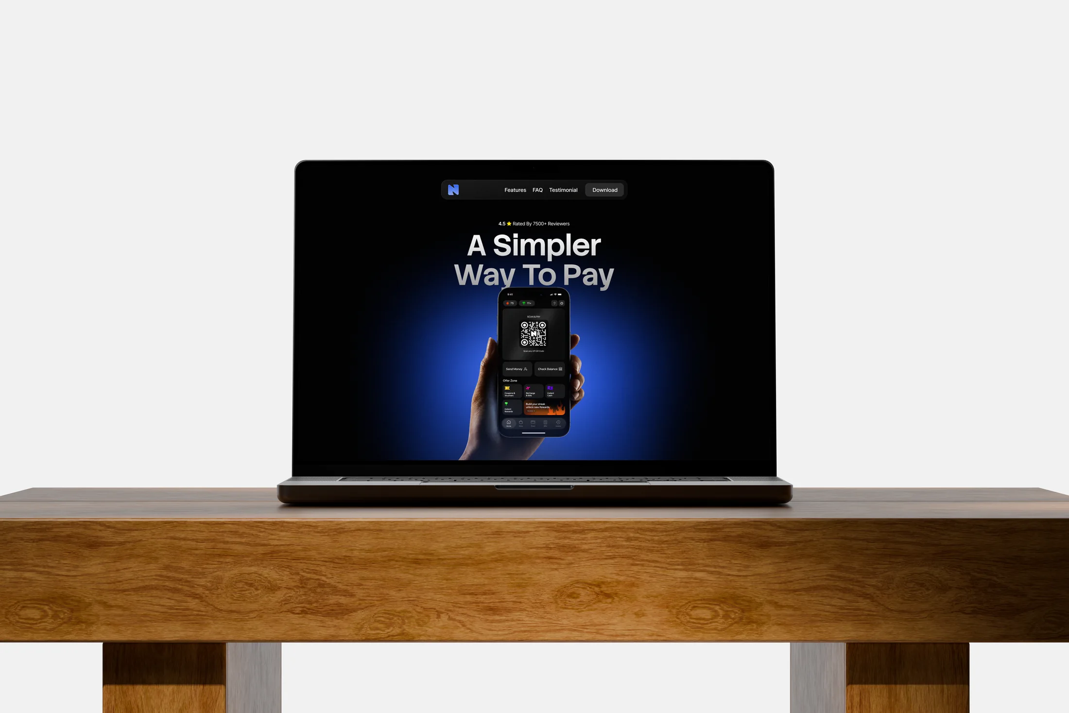 Nuv Pay website displayed on a laptop