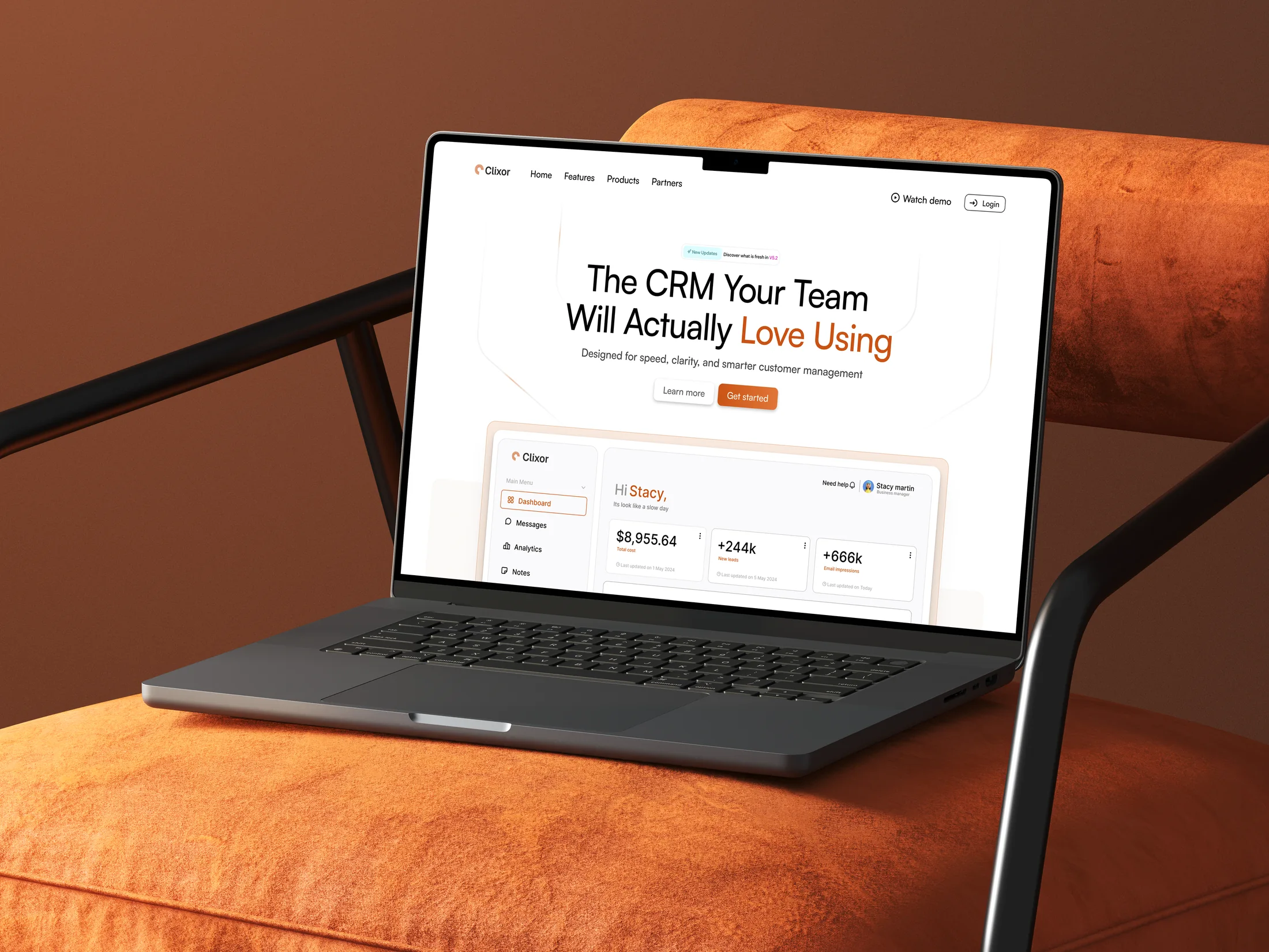 Clixor CRM interface